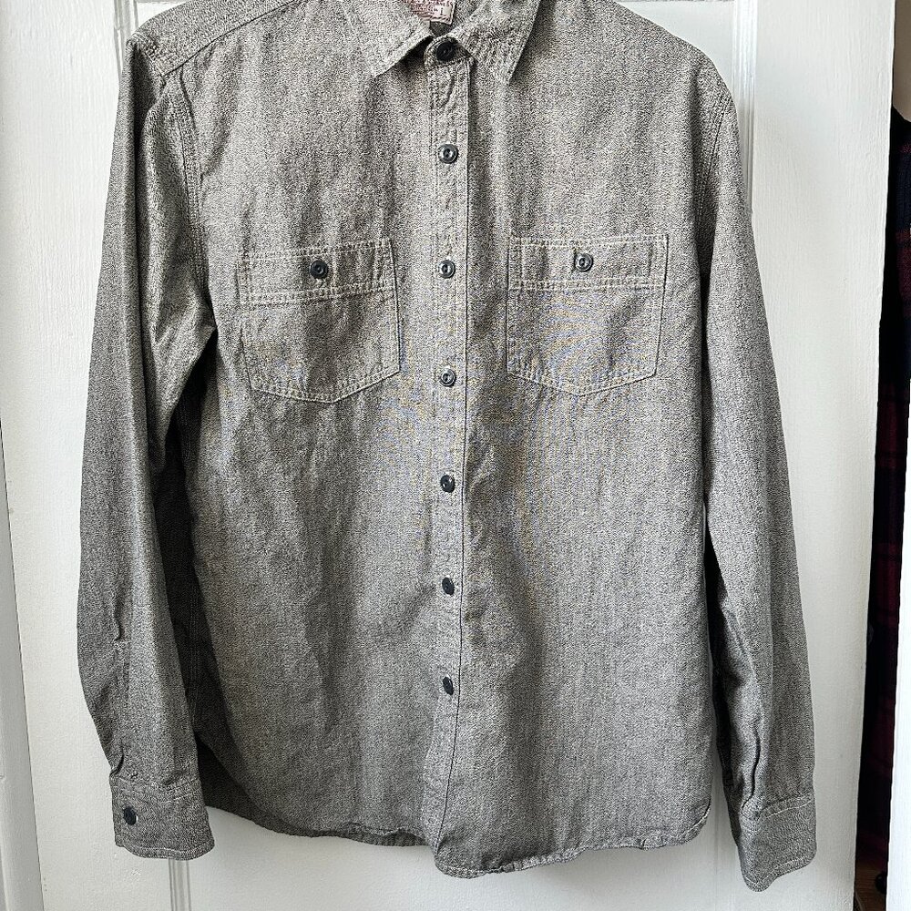 J Crew Wallace & Barnes Button Down Size Large Tan/Grey/Brown